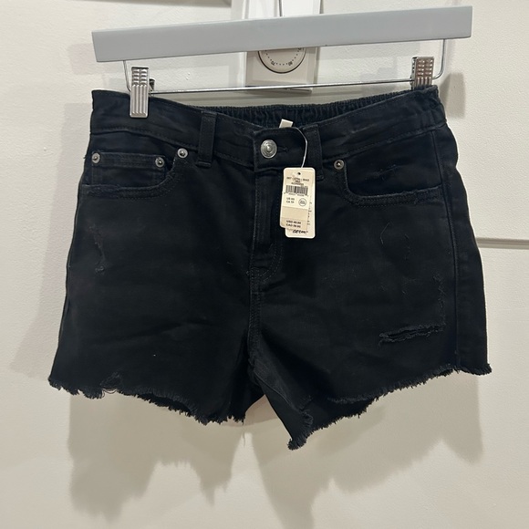 NWT AERIE DAYDREAM Black Soft DENIM JEANS SHORTS WOMEN'S SIZE XS DISTRESSED - Picture 1 of 4